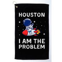 Houston I Am The Problem Funny Astronaut Rocket Space Golf Towel