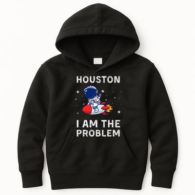 Houston I Am The Problem Funny Astronaut Rocket Space Kids Hoodie