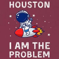 Houston I Am The Problem Funny Astronaut Rocket Space 16oz Travel Tumbler