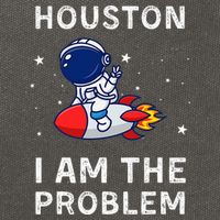 Houston I Am The Problem Funny Astronaut Rocket Space Cotton Canvas Backpack