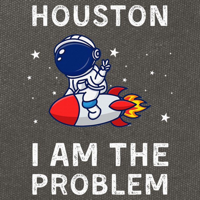 Houston I Am The Problem Funny Astronaut Rocket Space Cotton Canvas Backpack