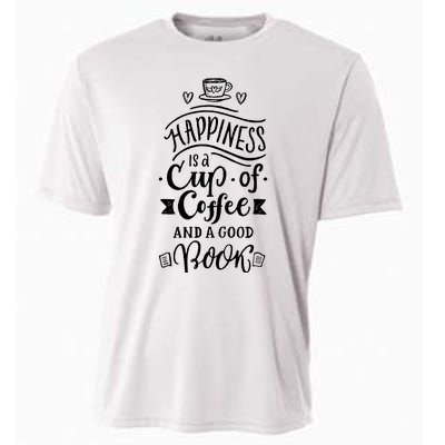 Happiness Is A Cup Of Coffee And A Good Book T Cooling Performance Crew T-Shirt