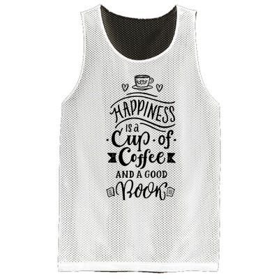 Happiness Is A Cup Of Coffee And A Good Book T Mesh Reversible Basketball Jersey Tank