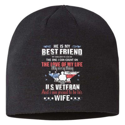 He Is A US Veteran And Im Proud To Be His Wife Sustainable Beanie