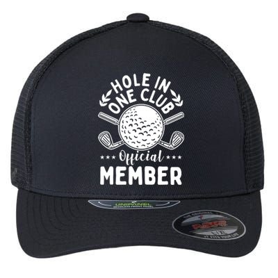 Hole In A Golf Club Hole In One Funny Golfer Flexfit Unipanel Trucker Cap