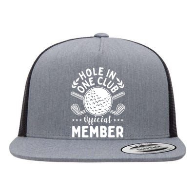 Hole In A Golf Club Hole In One Funny Golfer Flat Bill Trucker Hat