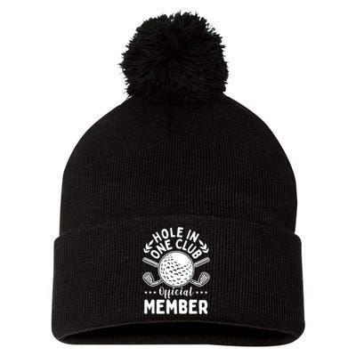 Hole In A Golf Club Hole In One Funny Golfer Pom Pom 12in Knit Beanie