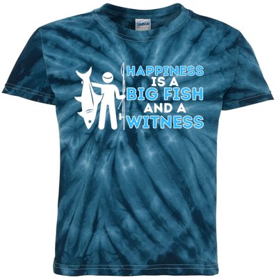 Happiness Is A Big Fish And A Witness - Fishing & Fisherman Kids Tie-Dye T-Shirt