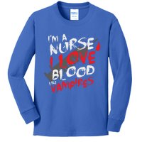 Halloween Im A Nurse I Love Blood Like Vampires Meaningful Gift Kids Long Sleeve Shirt