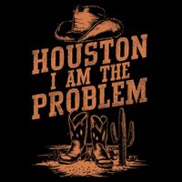 Houston I Am The Problem Cowboy Humor Fun Love Drawstring Bag