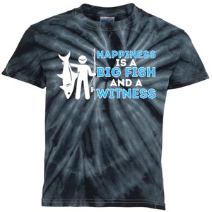 Happiness Is A Big Fish And A Witness Fishing & Fisherman Kids Tie-Dye T-Shirt