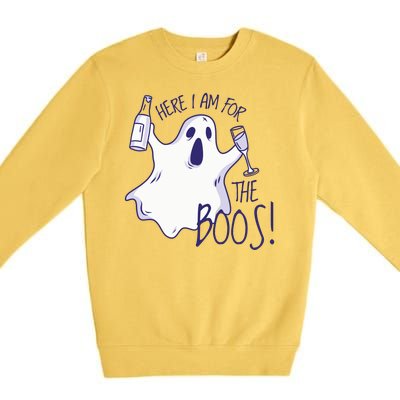 Here I Am For The Boos Funny Ghost Premium Crewneck Sweatshirt