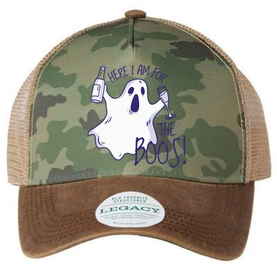 Here I Am For The Boos Funny Ghost Legacy Tie Dye Trucker Hat