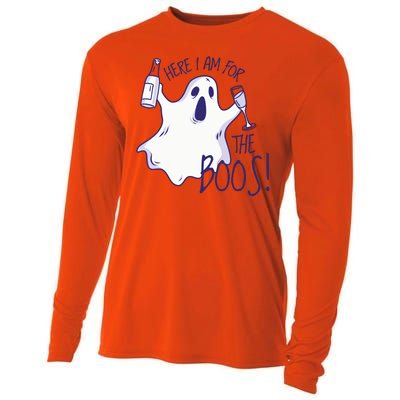 Here I Am For The Boos Funny Ghost Cooling Performance Long Sleeve Crew