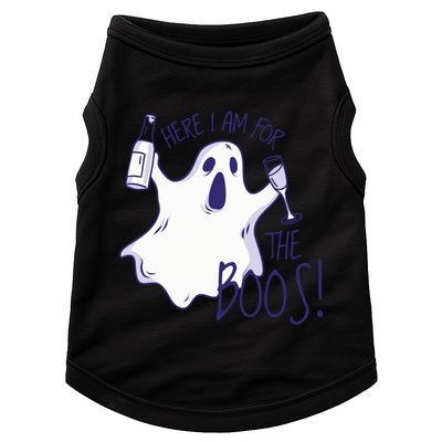 Here I Am For The Boos Funny Ghost Doggie Tank