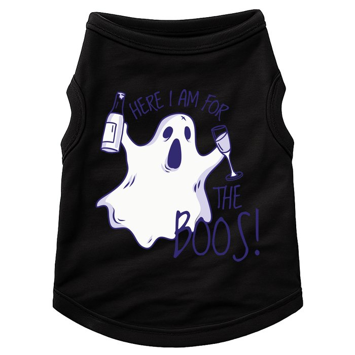 Here I Am For The Boos Funny Ghost Doggie Tank