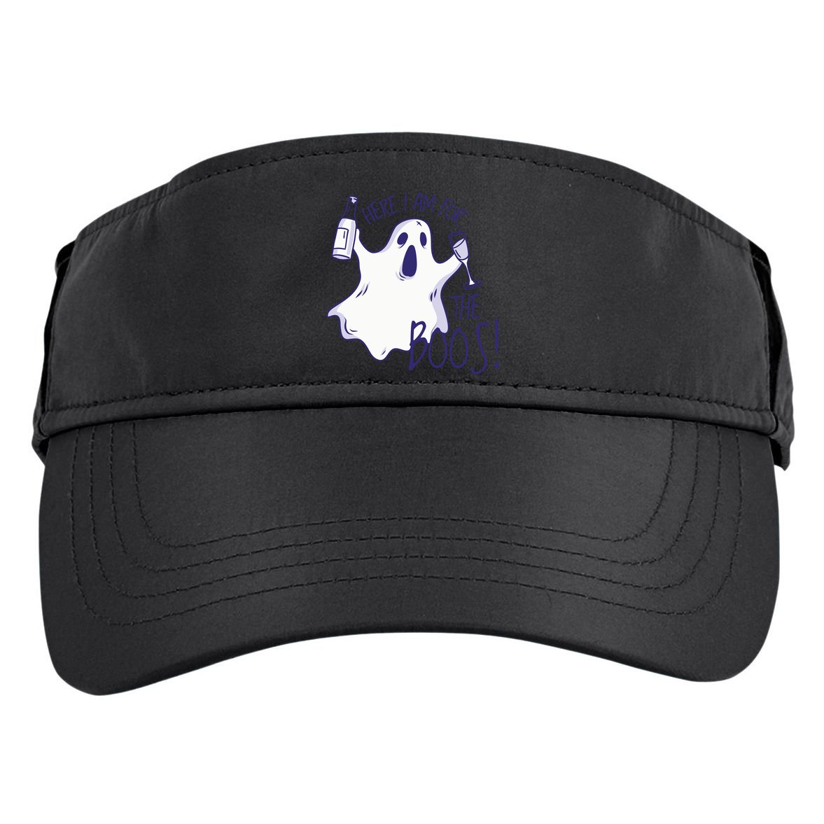 Here I Am For The Boos Funny Ghost Adult Drive Performance Visor