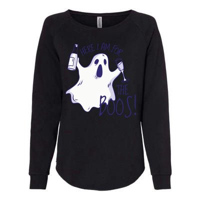 Here I Am For The Boos Funny Ghost Womens California Wash Sweatshirt