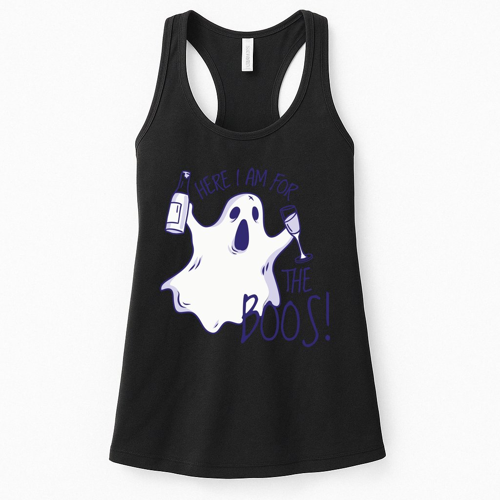 Here I Am For The Boos Funny Ghost Womens Tank Top