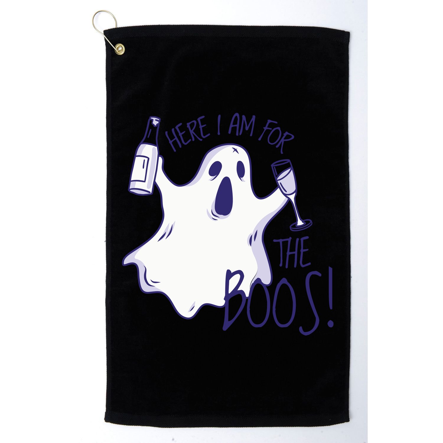 Here I Am For The Boos Funny Ghost Golf Towel