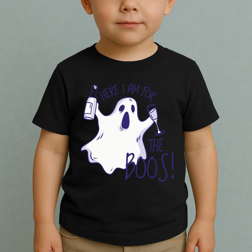 Here I Am For The Boos Funny Ghost Toddler T-Shirt