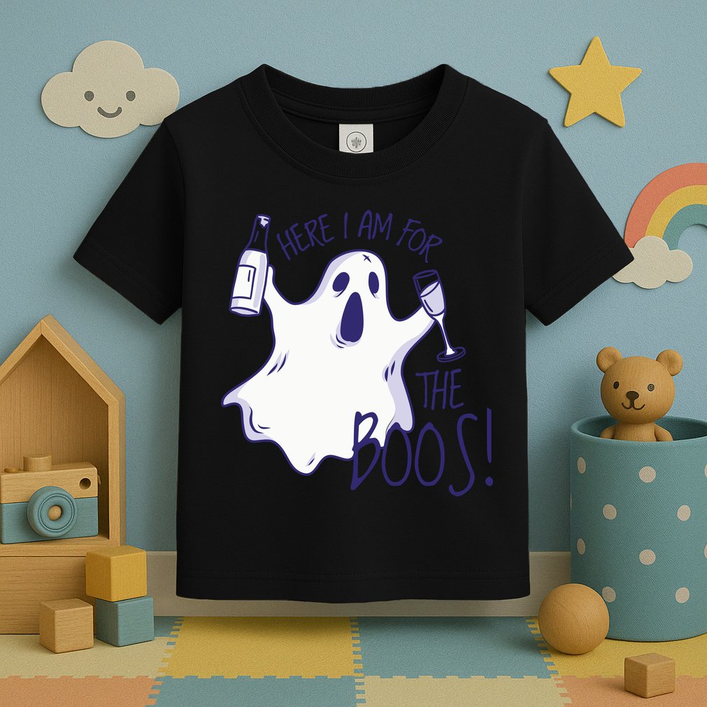 Here I Am For The Boos Funny Ghost Toddler T-Shirt
