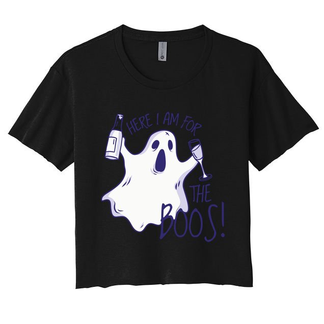Here I Am For The Boos Funny Ghost Crop Top