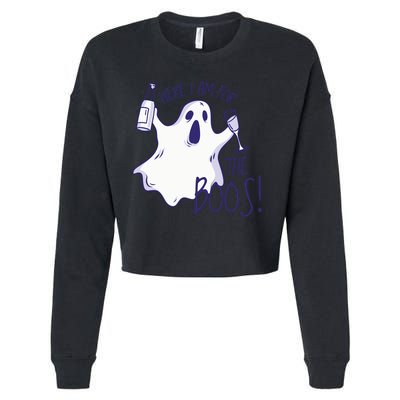Here I Am For The Boos Funny Ghost Cropped Pullover Crew
