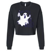 Here I Am For The Boos Funny Ghost Cropped Pullover Crew