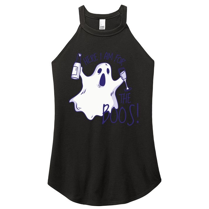 Here I Am For The Boos Funny Ghost Women's Perfect Tri Rocker Tank