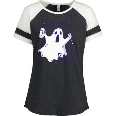 Here I Am For The Boos Funny Ghost Enza Ladies Jersey Colorblock Tee