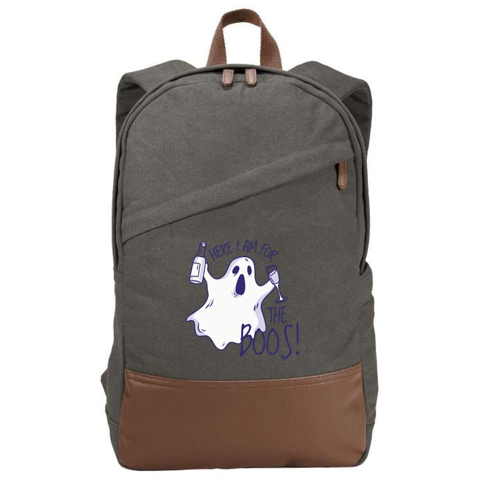 Here I Am For The Boos Funny Ghost Cotton Canvas Backpack
