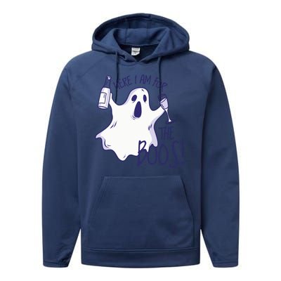 Here I Am For The Boos Funny Ghost Performance Fleece Hoodie