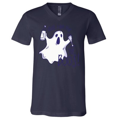 Here I Am For The Boos Funny Ghost V-Neck T-Shirt