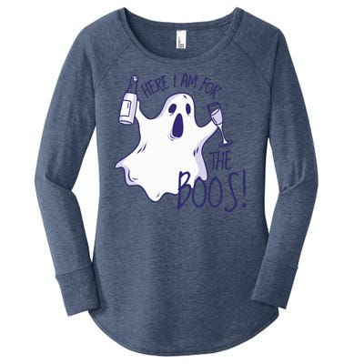 Here I Am For The Boos Funny Ghost Women's Perfect Tri Tunic Long Sleeve Shirt