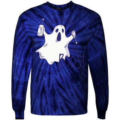 Here I Am For The Boos Funny Ghost Tie-Dye Long Sleeve Shirt