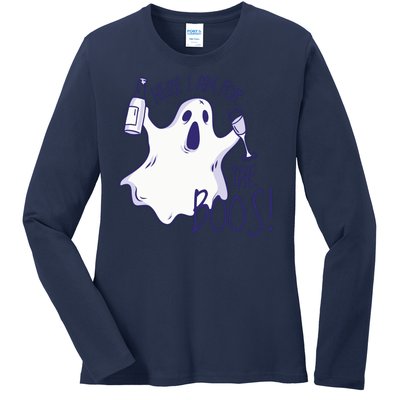 Here I Am For The Boos Funny Ghost Ladies Long Sleeve Shirt