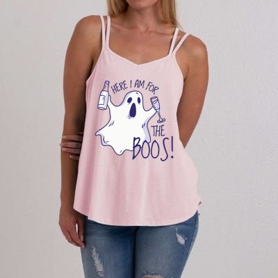 Here I Am For The Boos Funny Ghost Women's Strappy Tank