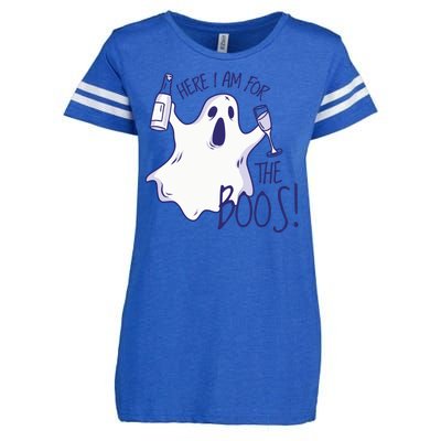 Here I Am For The Boos Funny Ghost Enza Ladies Jersey Football T-Shirt