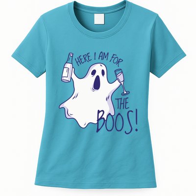 Here I Am For The Boos Funny Ghost Womens T-Shirt