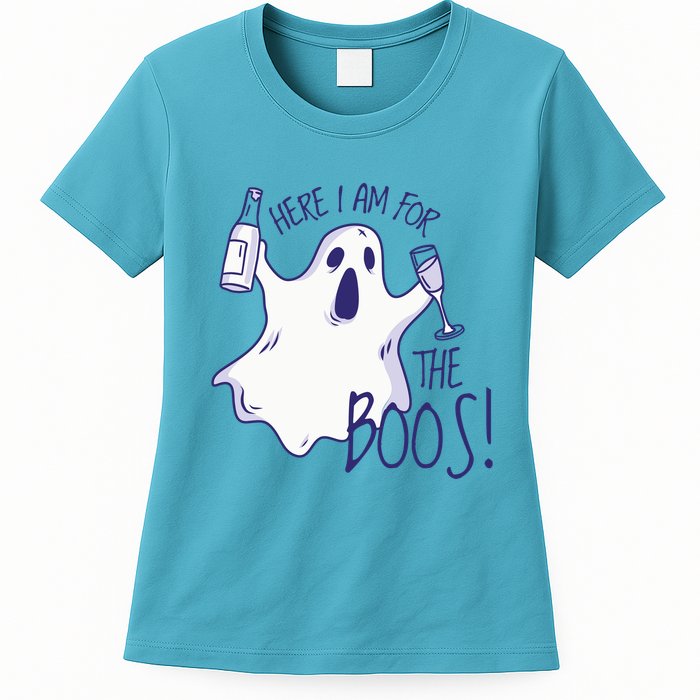 Here I Am For The Boos Funny Ghost Womens T-Shirt