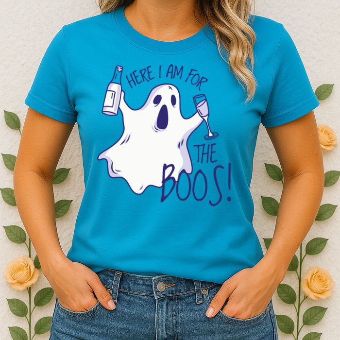 Here I Am For The Boos Funny Ghost Womens T-Shirt