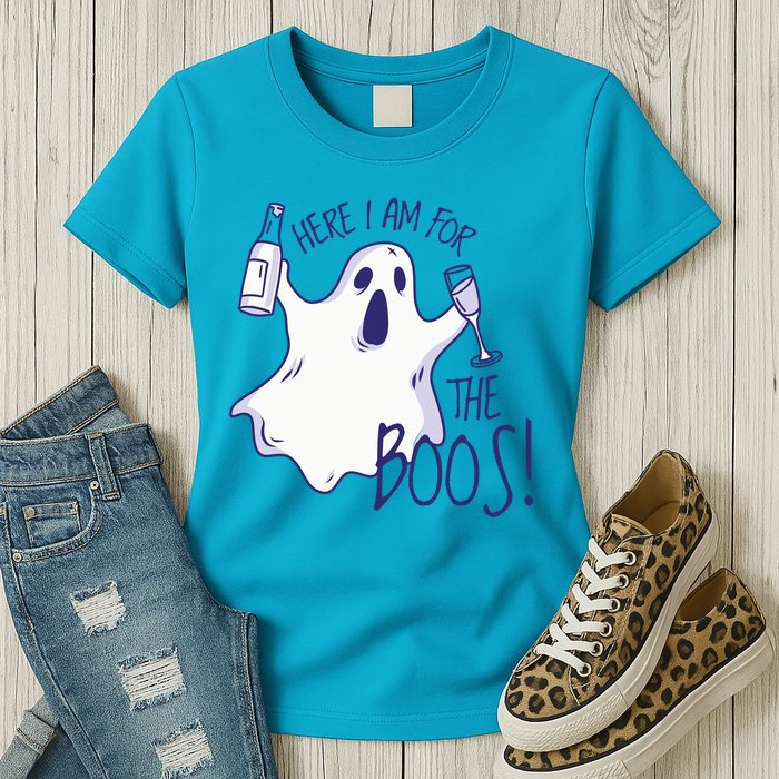Here I Am For The Boos Funny Ghost Womens T-Shirt