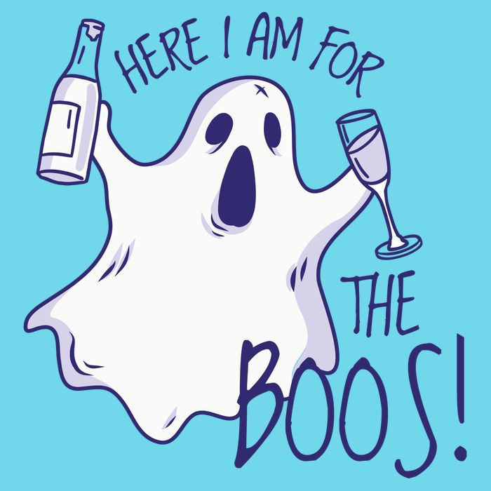 Here I Am For The Boos Funny Ghost Womens T-Shirt