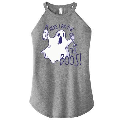 Here I Am For The Boos Funny Ghost Women's Perfect Tri Rocker Tank