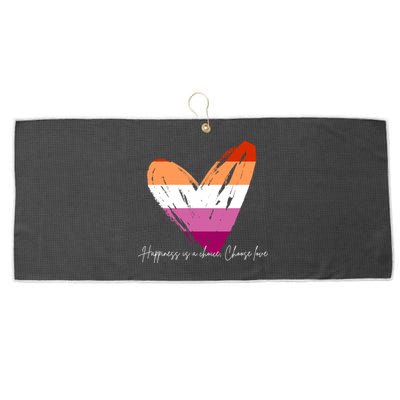 Happiness Is A Choice Choose Love Gift Large Microfiber Waffle Golf Towel