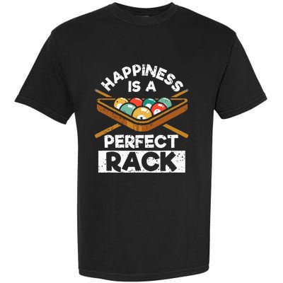 Happiness Is A Perfect Rack Funny Pool Billiard Player Garment-Dyed Heavyweight T-Shirt