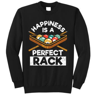 Happiness Is A Perfect Rack Funny Pool Billiard Player Sweatshirt