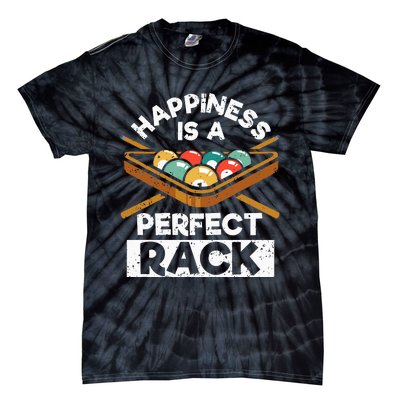 Happiness Is A Perfect Rack Funny Pool Billiard Player Tie-Dye T-Shirt