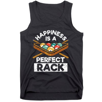 Happiness Is A Perfect Rack Funny Pool Billiard Player Tank Top